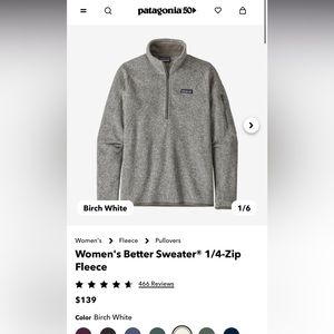 Patagonia better sweather 1/4 zip fleece